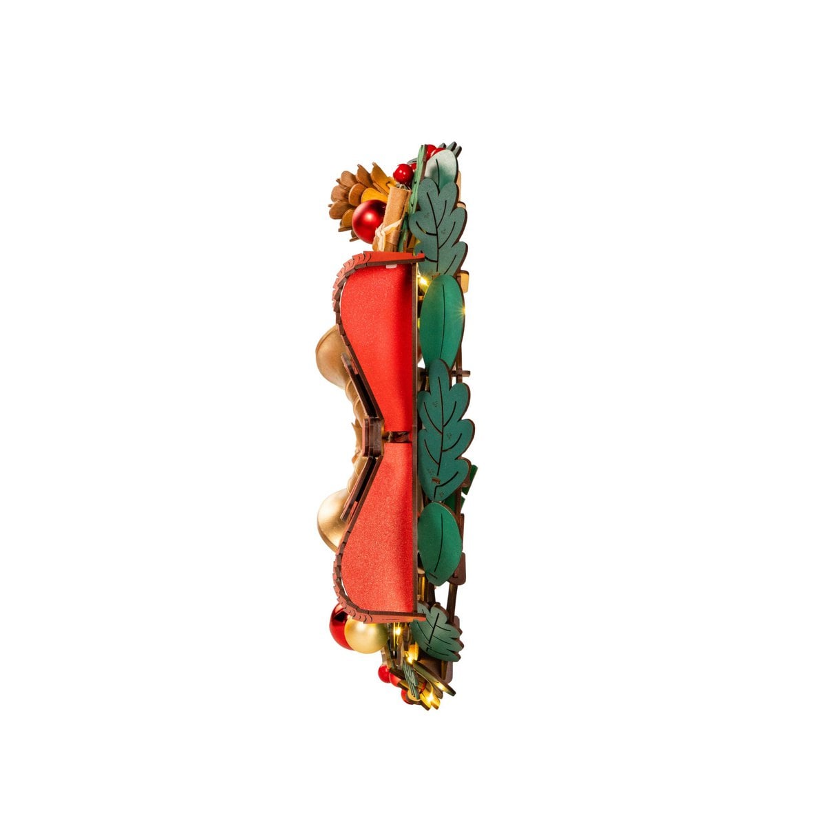 Houten bouwpakket kerstkrans met LED verlichting, 40 cm