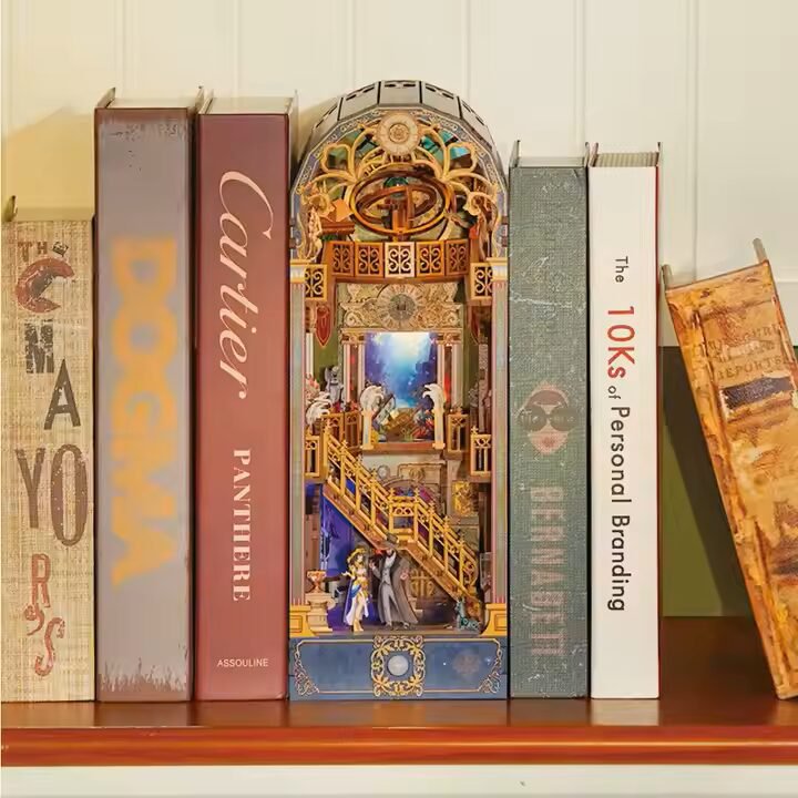 DIY book nook spacetime museum bookend, 27 cm