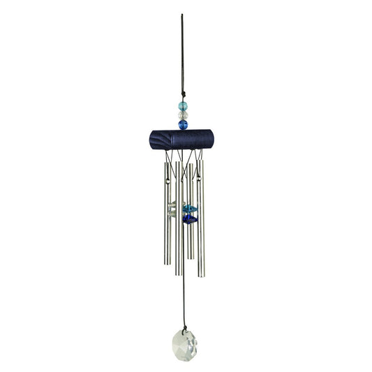 Windgong Gem Tunes Nature’s Melody met kristal, blauw, 27 cm