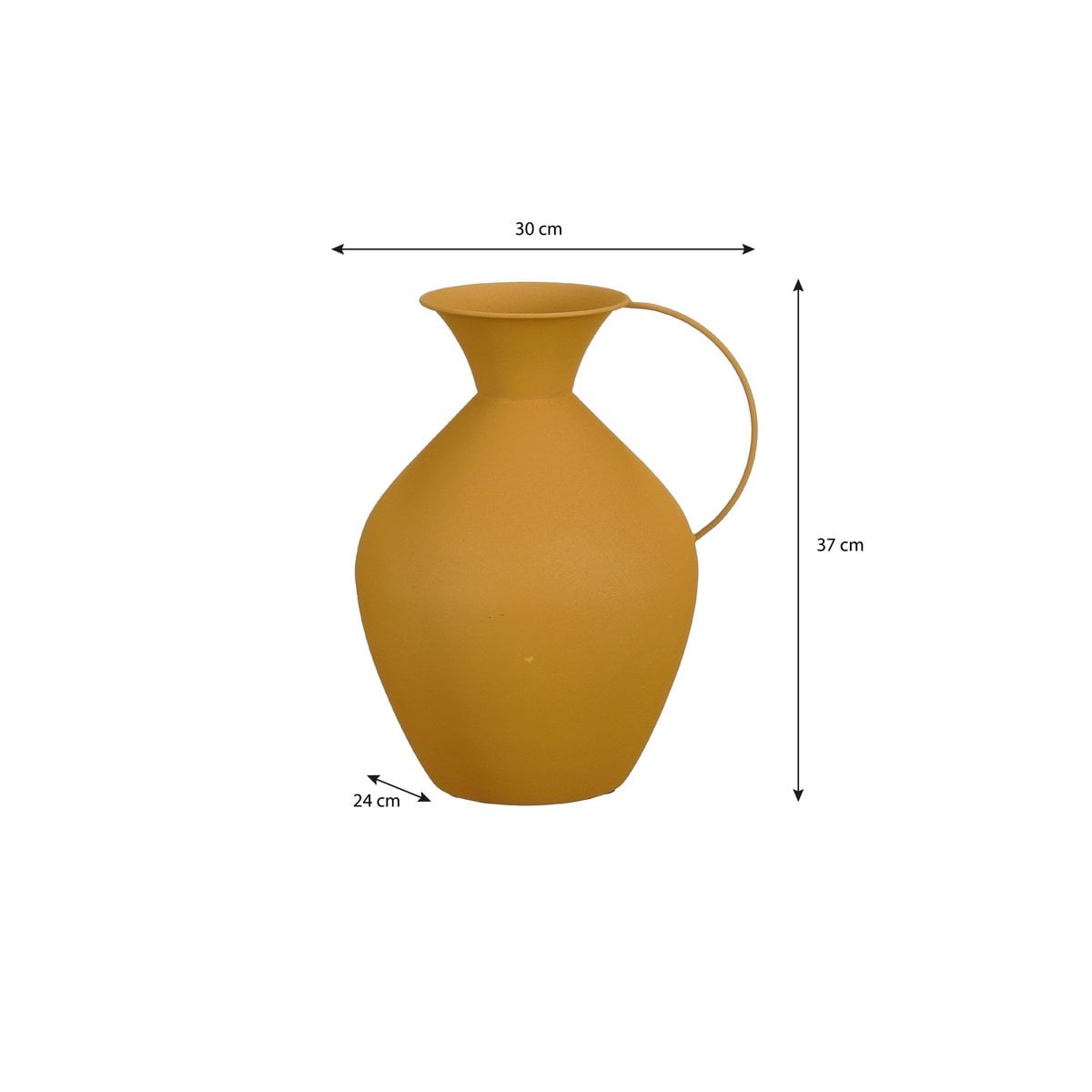 Mica Decorations Gyge Vaas – Metaal Okergeel (L30 x B24 x H37 cm)