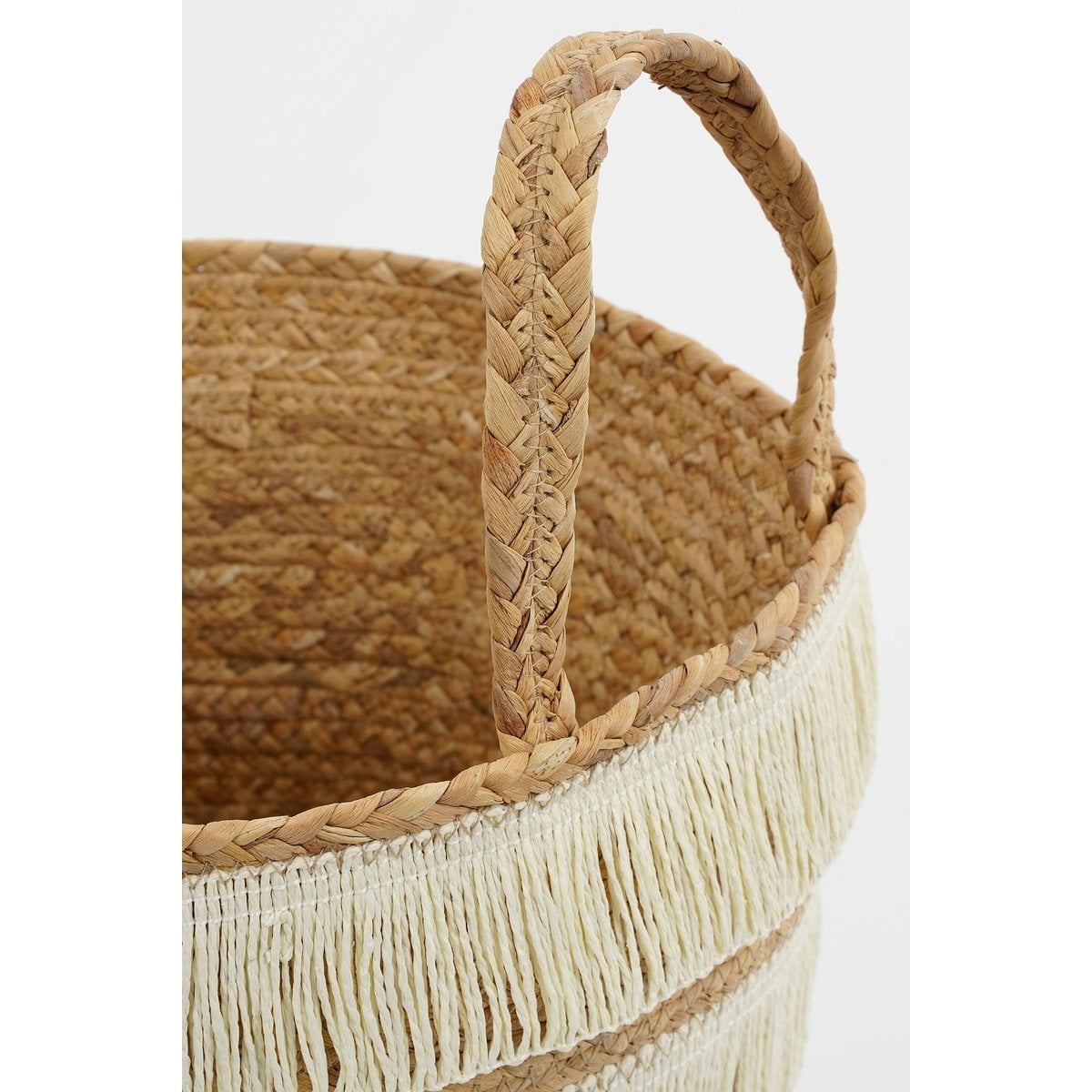 Mica Decorations Opbergmanden – Set van 2 Naturel met Franjes