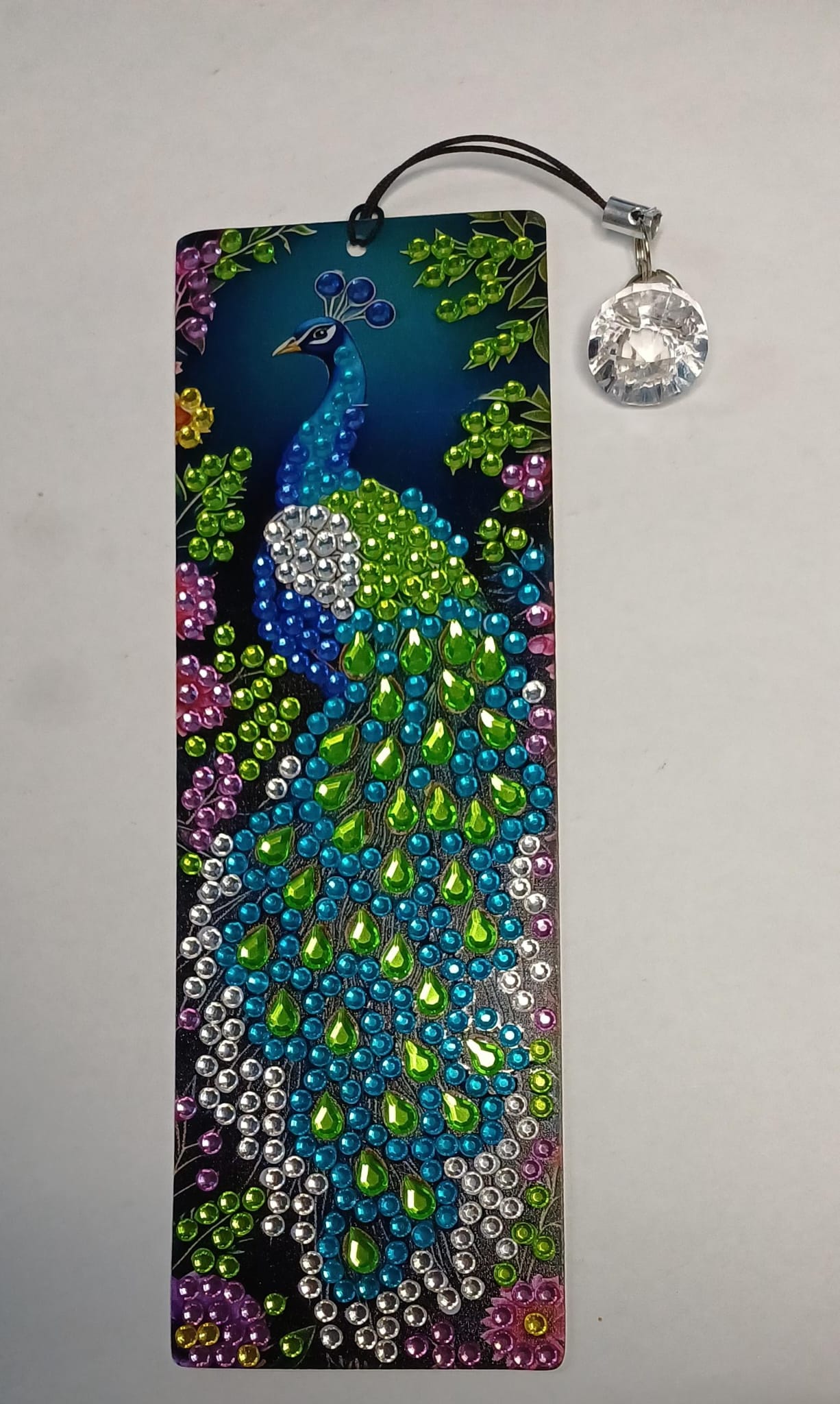 Pauw boekenlegger, diamond painting, 5 × 15 cm