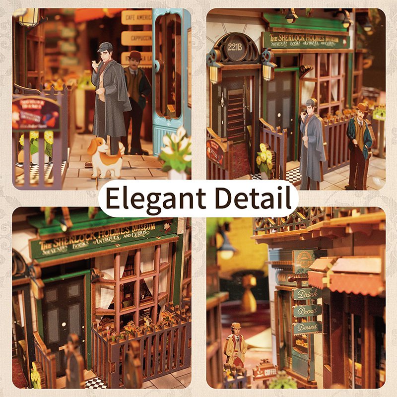 DIY book nook Baker Street bookend, 24,5 cm