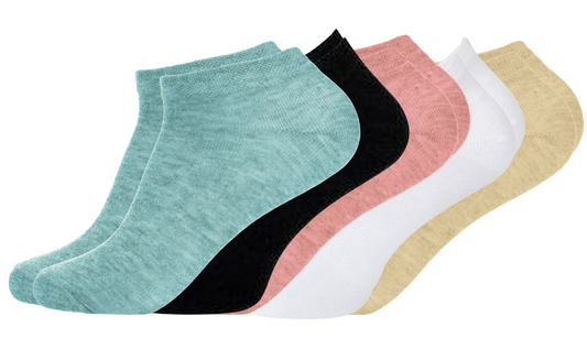 Bamboe footies, set van 5 paar, maat 35-38 of 39-42
