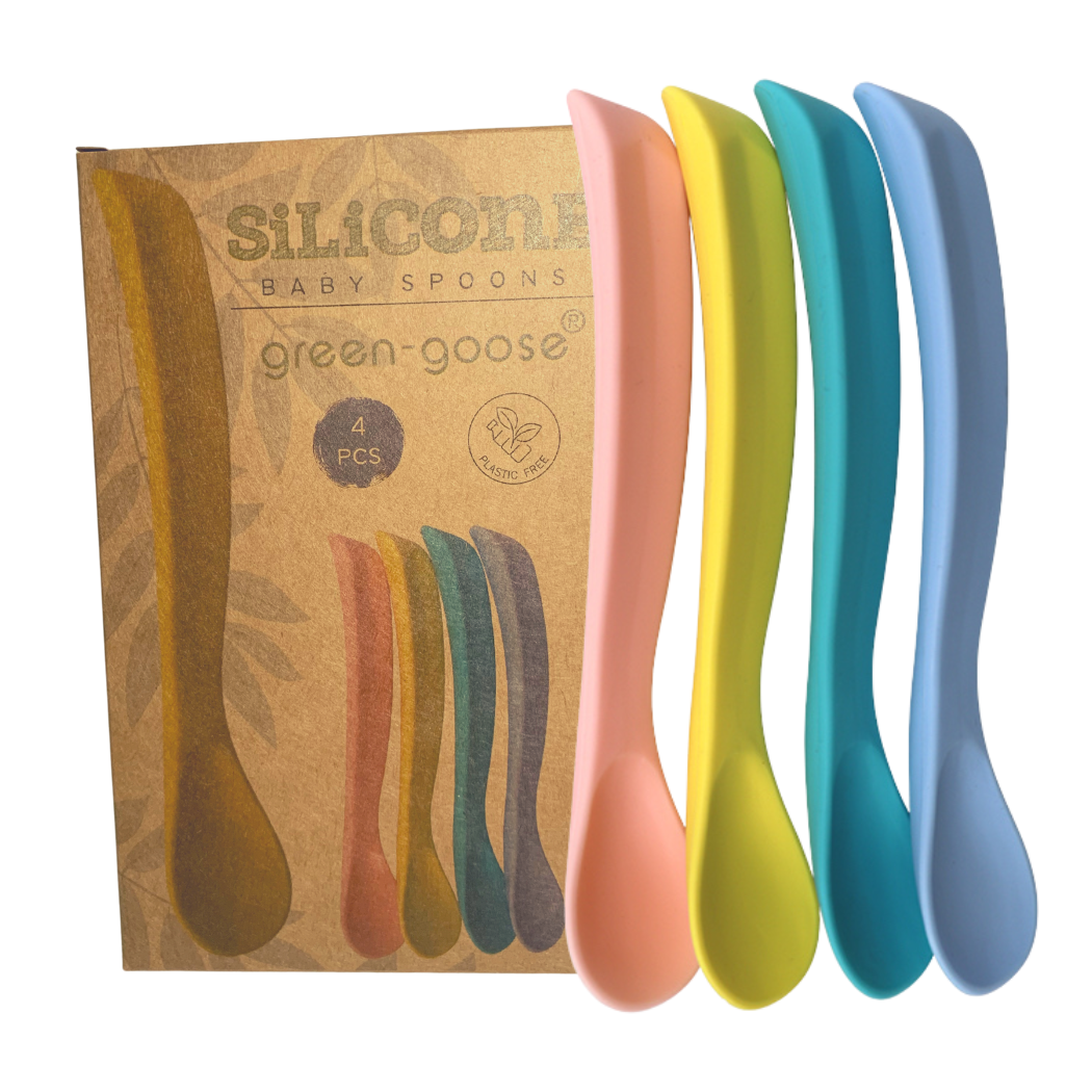 Gebogen siliconen babylepels, 4 stuks