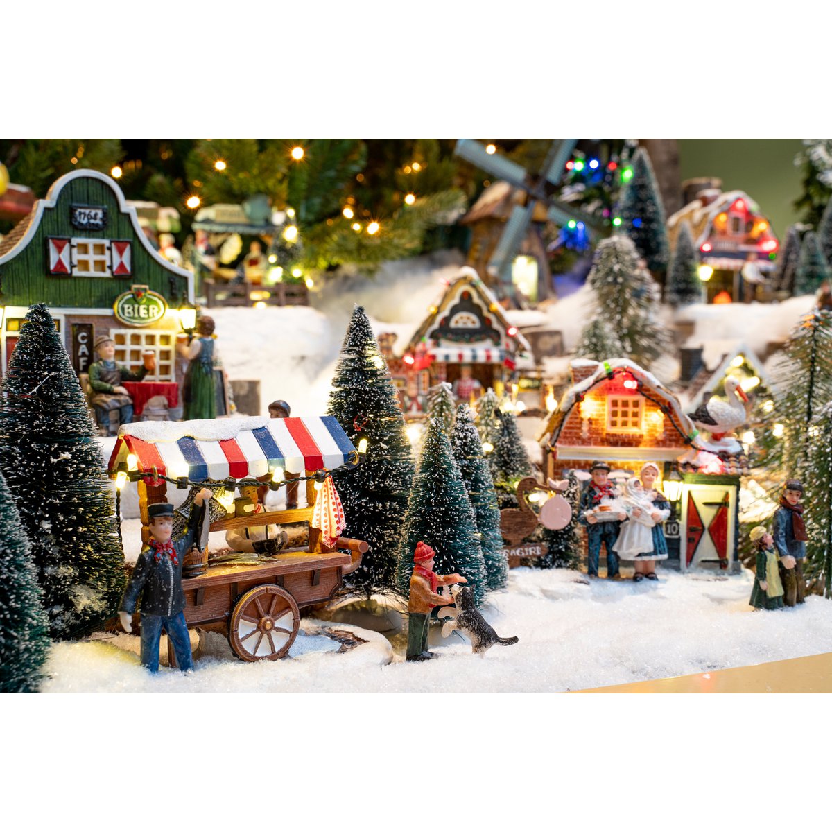 Kerstdorp dennenbomen set, 21 stuks, verschillende hoogtes