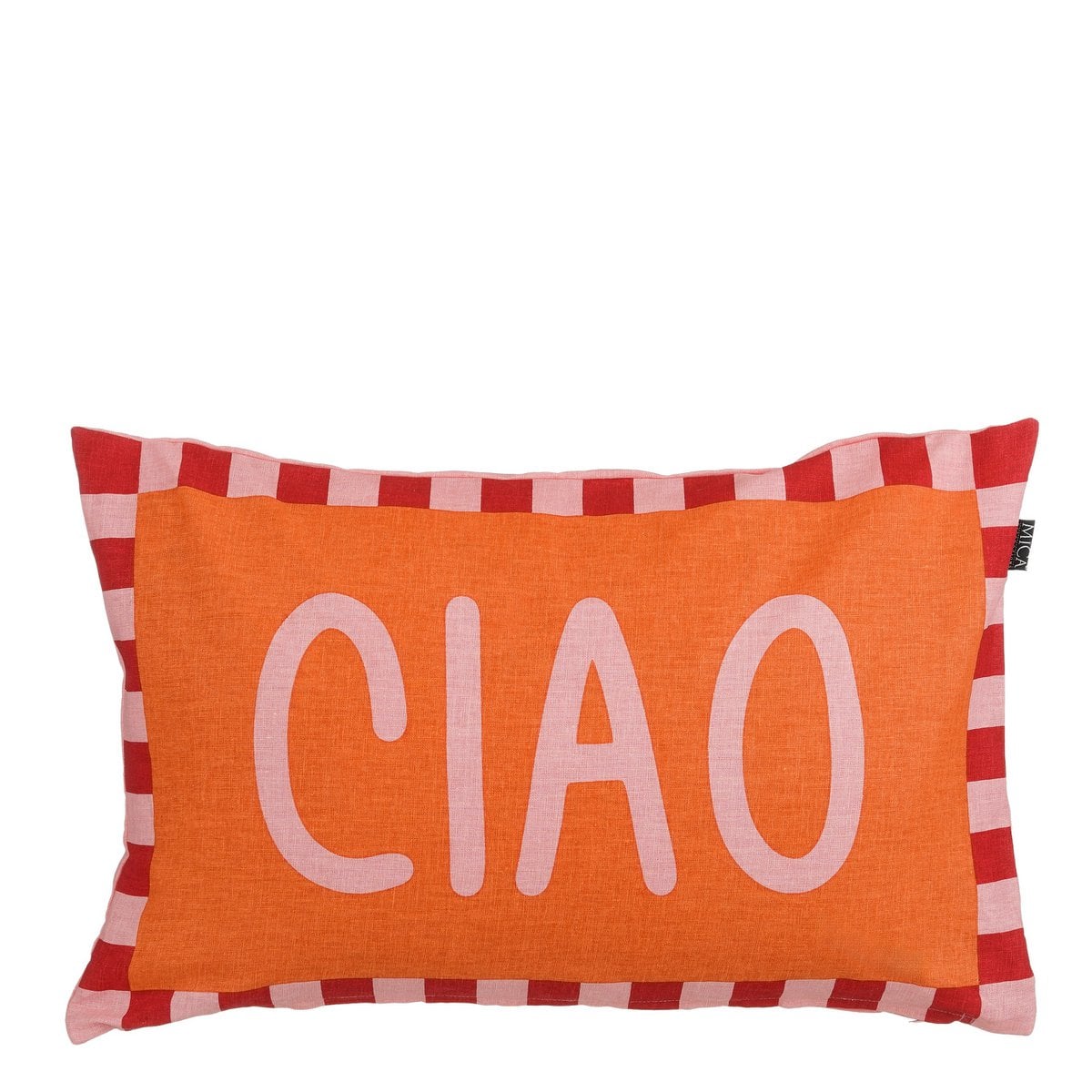 Sierkussen met tekst ciao oranje, 55 x 35 cm