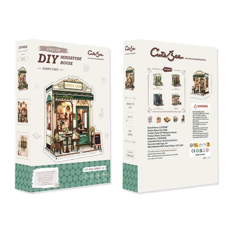 DIY huisje Sunny café, 20,3 cm