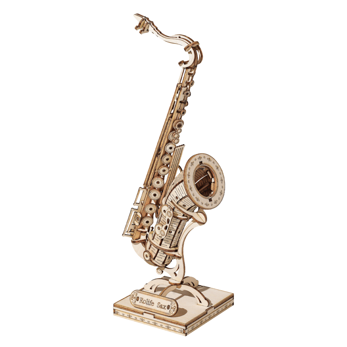 3D houten puzzel saxofoon 8,5 x 7 x 23 cm
