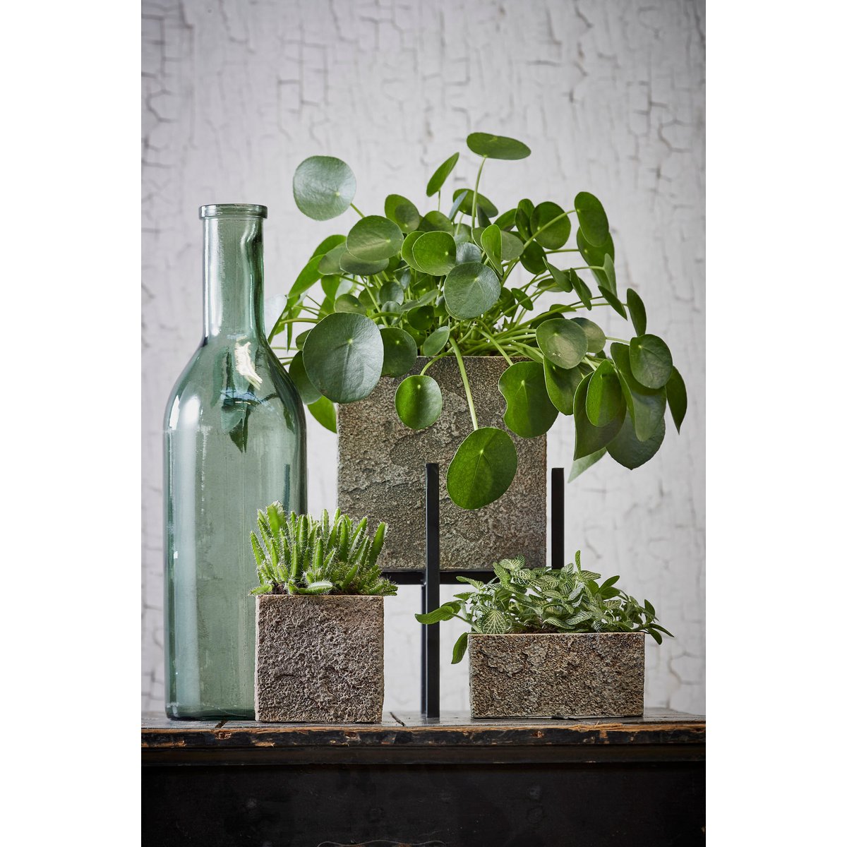 Mica Decorations Rioja Flesvaas – Gerecycled Glas Grijsgroen (H50 x Ø15 cm)