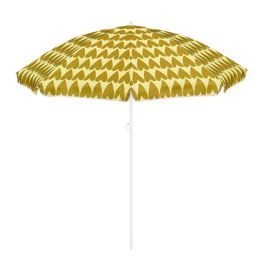Bruine strandparasol met hartjesprint Ø160 cm
