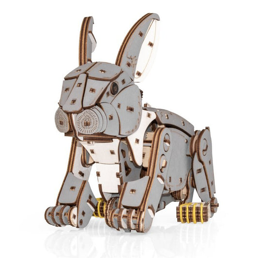 Konijn mechanische houten puzzel grijs, 21,7 × 10,4 × 17,4 cm