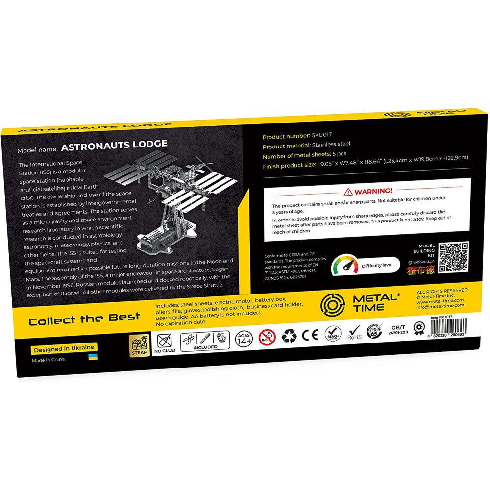 3D metalen bouwpakket Astronauts Lodge ruimtebasis 19,8 × 23,4 × 22,9 cm – 229 onderdelen