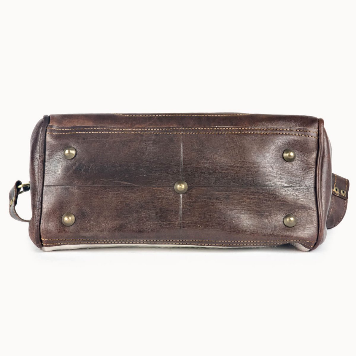 Frou leren handtas met koeienvacht, 30 × 13 × 20 cm