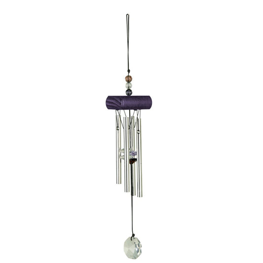 Windgong Gem Tunes Nature’s Melody met kristal, paars, 27 cm