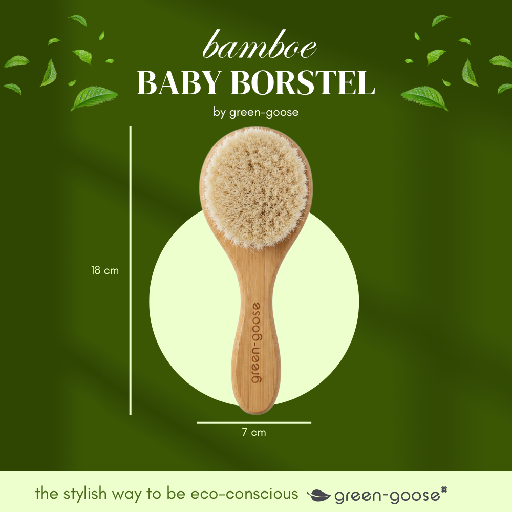 Baby haarverzorgingsset van bamboe met borstel, massageborstel en kam