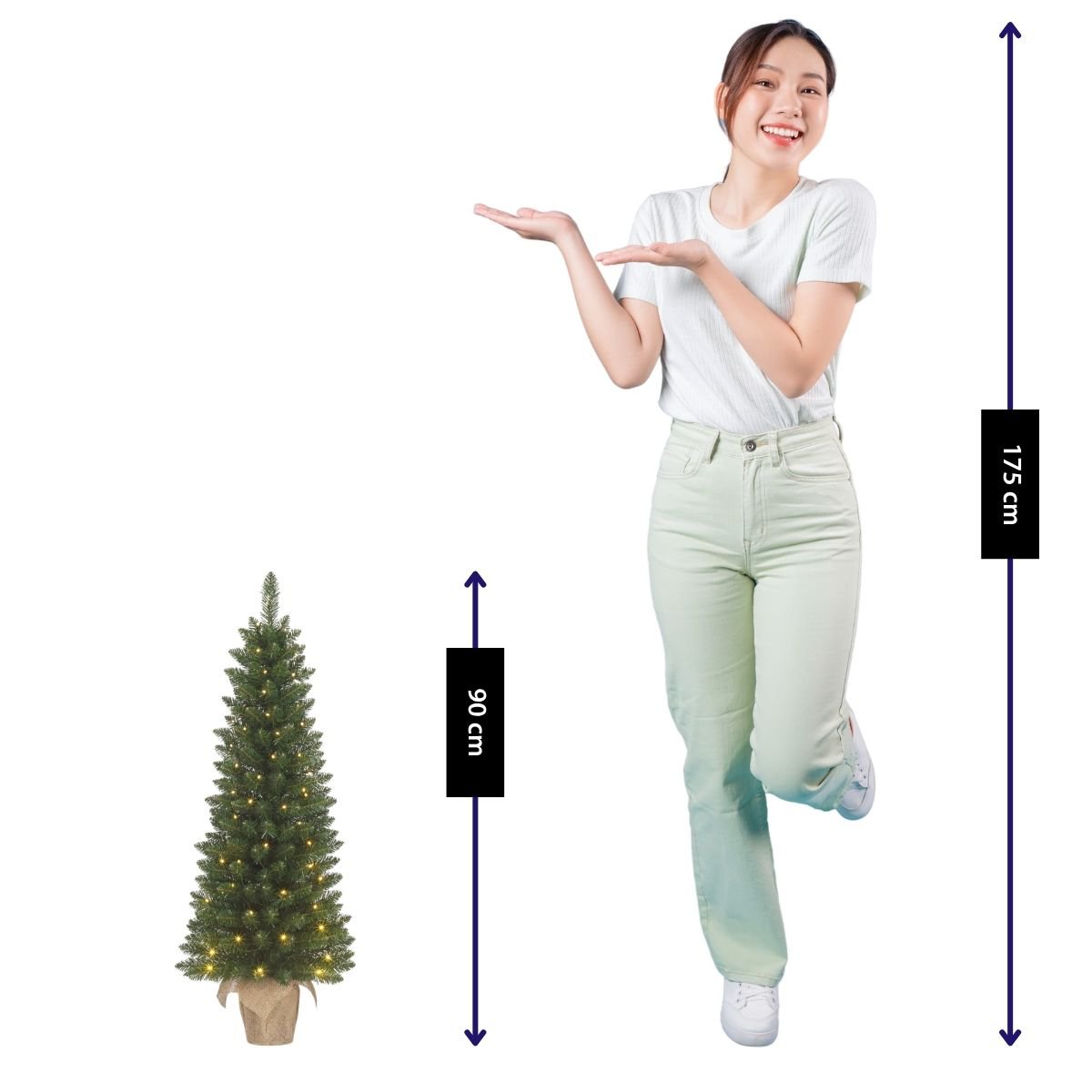 Gerlos kunstkerstboom met LED-verlichting, 90 cm