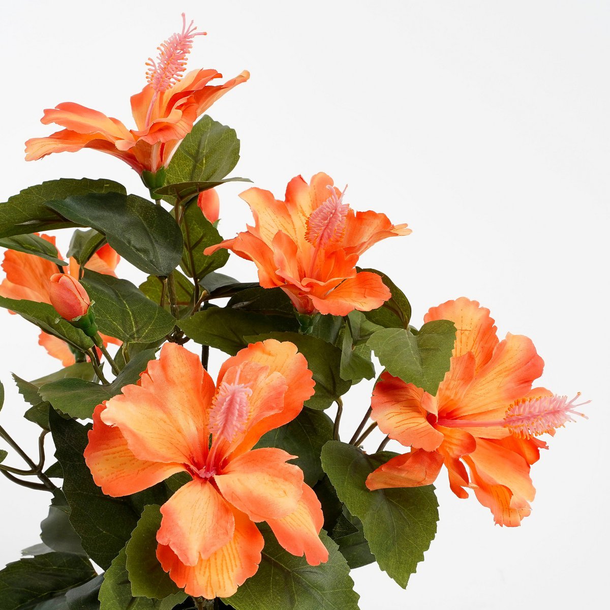 Hibiscus kunstplant oranje, 40 cm