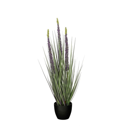 Eremurus kunstgras met pot, groen en paars, 80 cm