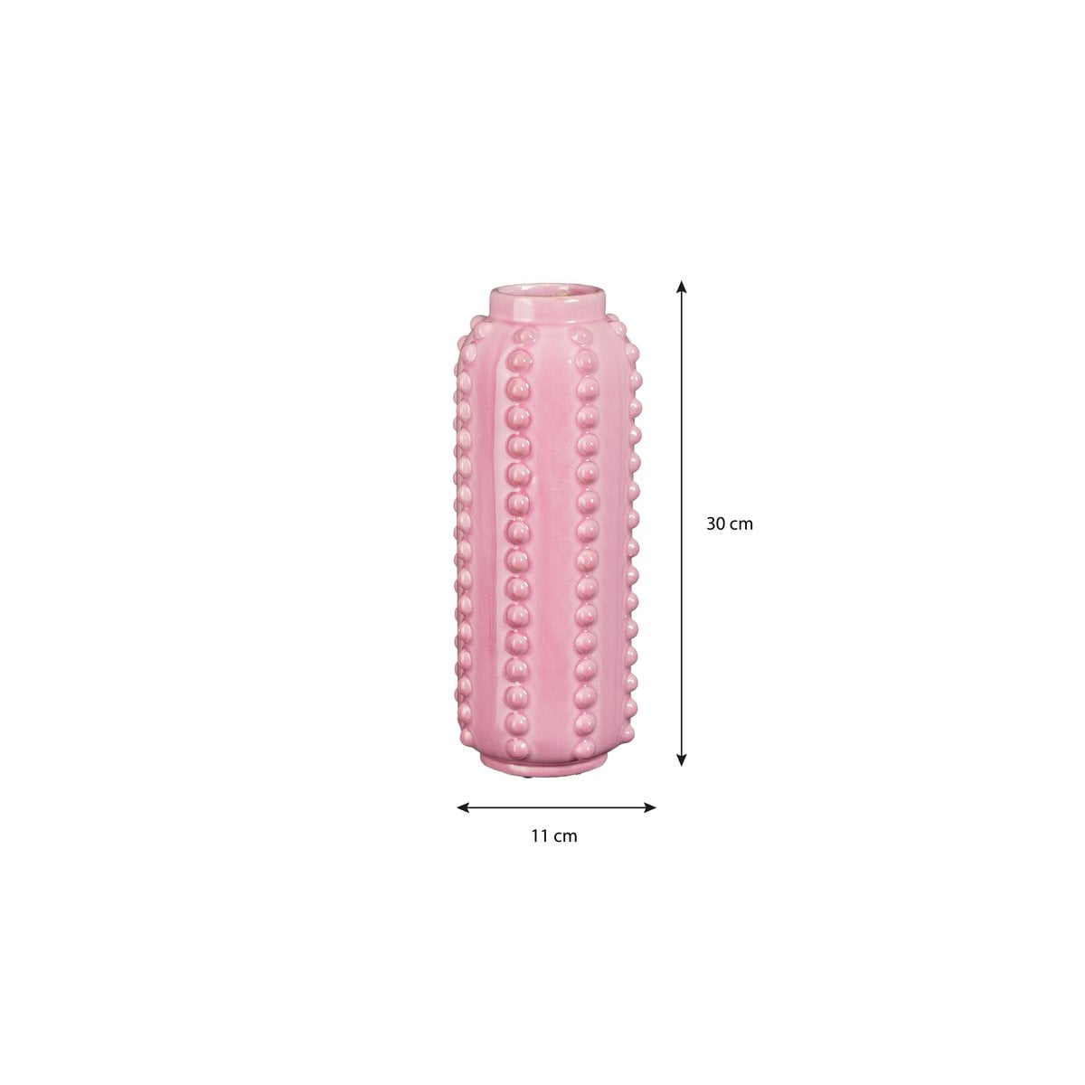 Mica Decorations Boaz Vaas – Keramiek Roze (H30 x Ø11 cm)