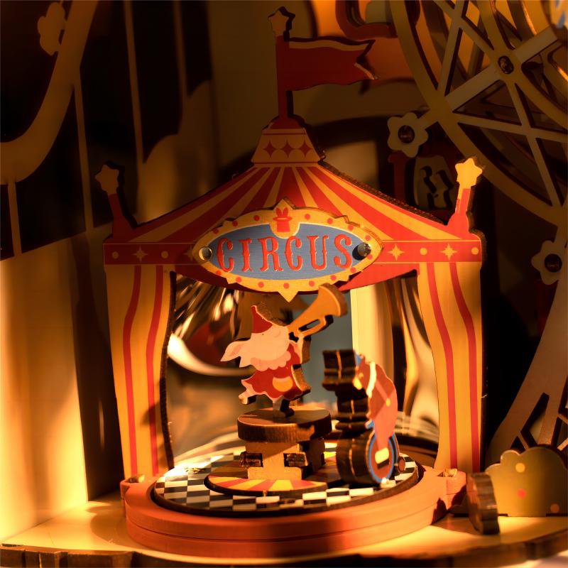 DIY Houten muziekdoos 3D puzzel Sunset Carnival, 41 cm