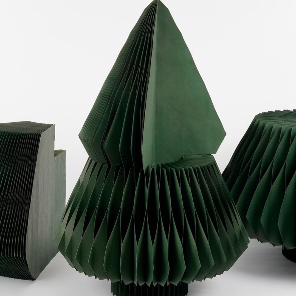 Groene papieren kerstboom, Ø 120 × 212 cm