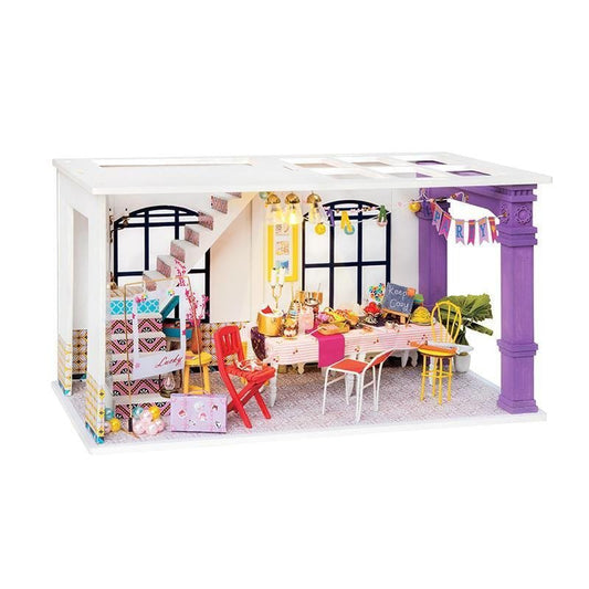 DIY miniatuur feestkamer, 30 x 15 x 16,5 cm
