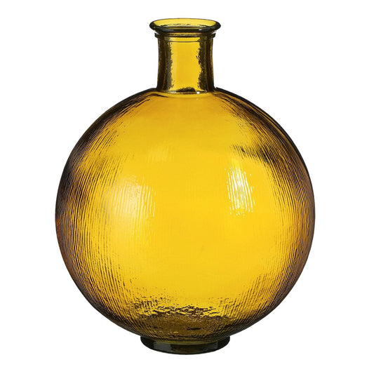 Mica Decorations Firenza Flesvaas – Glas Geel (H42 x Ø34 cm)