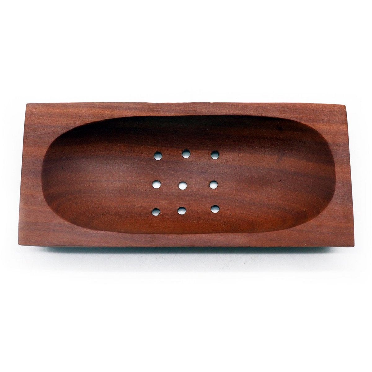 Mahoniehouten zeephouder, rechthoekig model, 14 x 8 cm