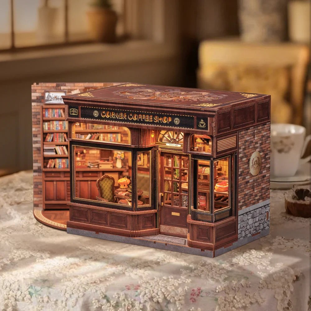 DIY huisje corner coffee shop, 17 cm