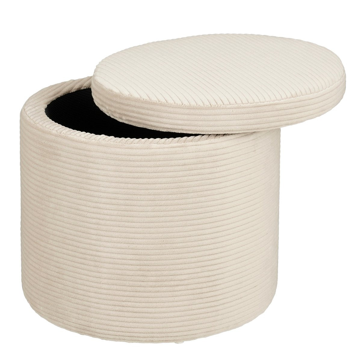 Opbergpoef, off-white, Ø 42 × 40.5 cm