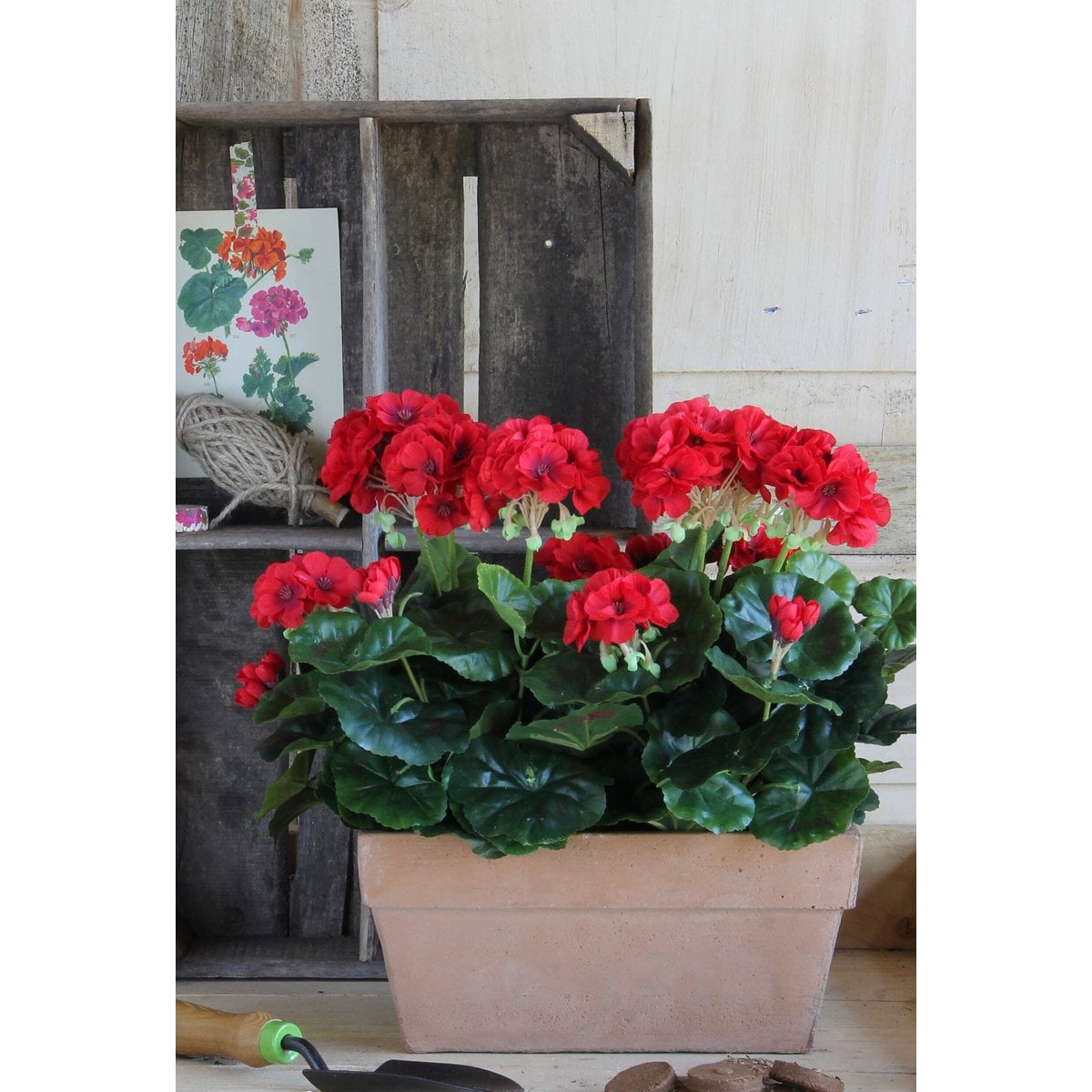 Geranium kunstplant donkerroze, 40 cm