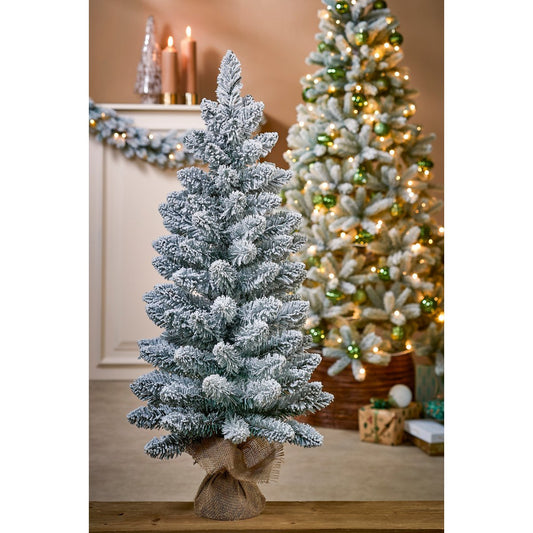 Gerlos besneeuwde kunstkerstboom in jute, 75 cm, Ø 36 cm