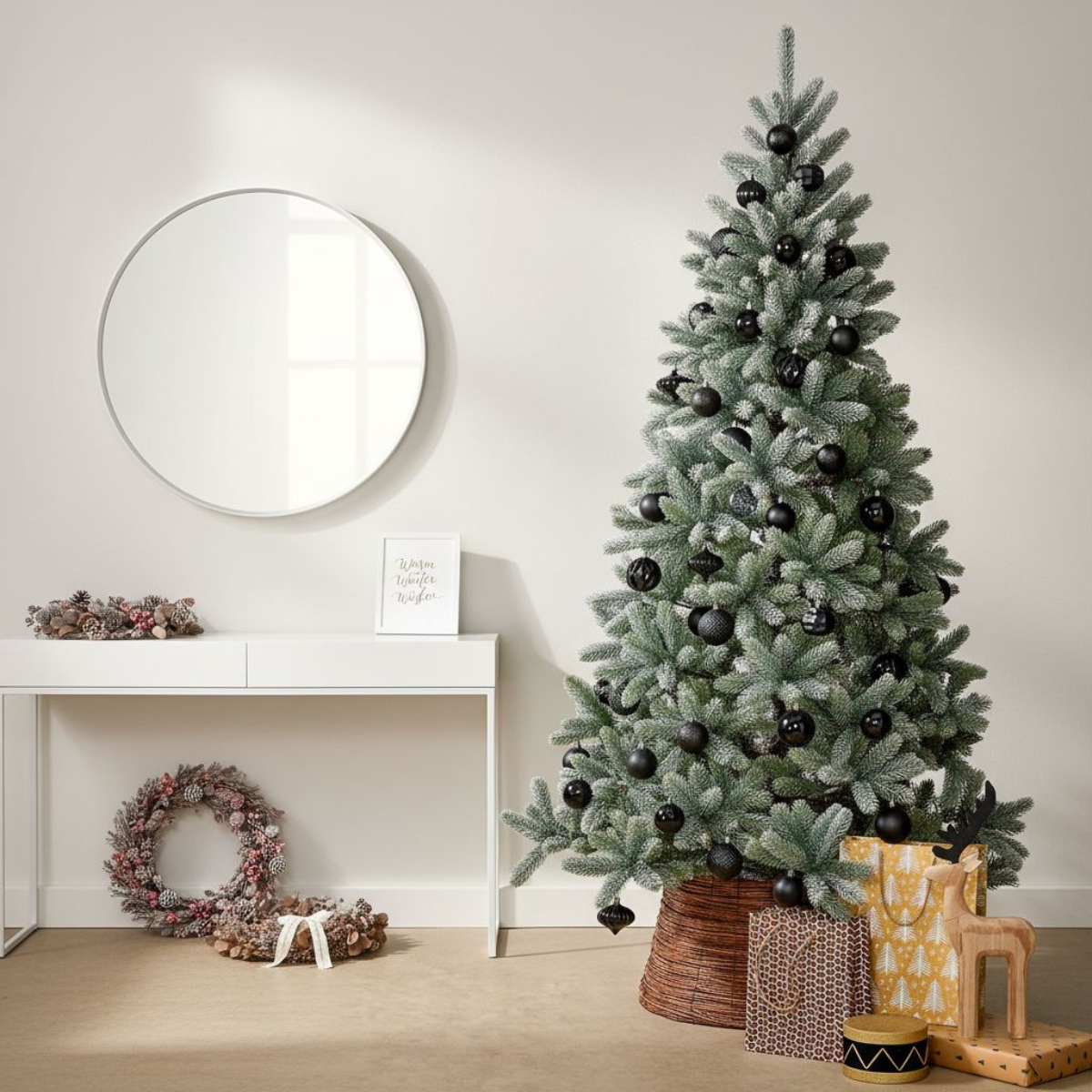 Nagoya besneeuwde kunstkerstboom, 240 cm, Ø 138 cm