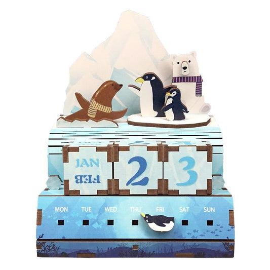 Tonecheer Date at Glaciers 3D houten puzzel kalender DIY miniatuur