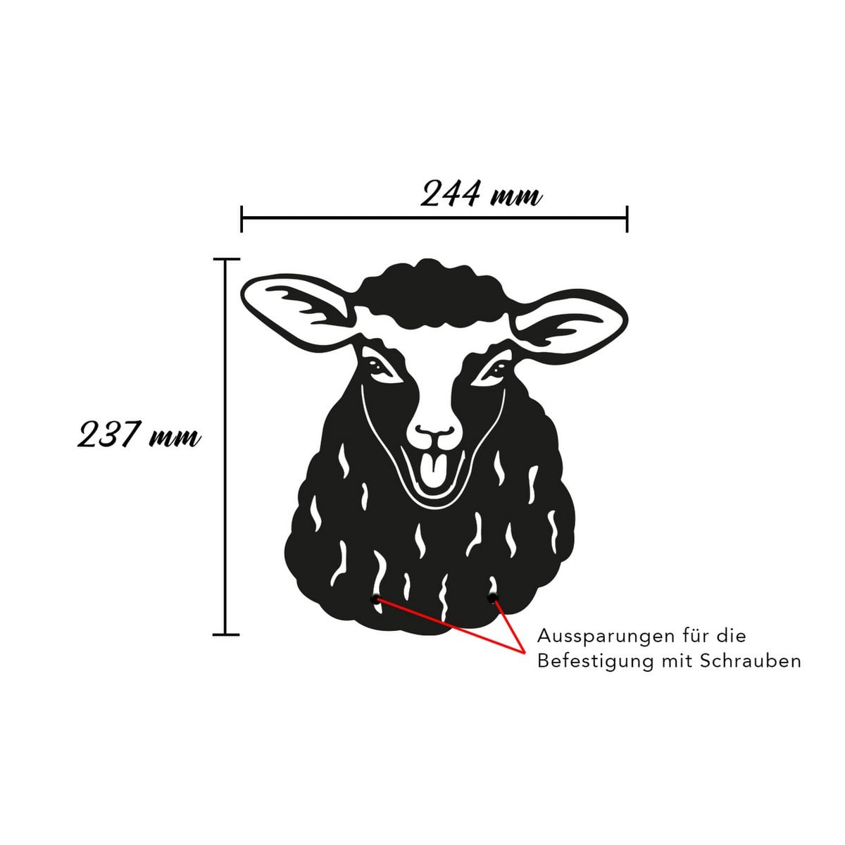 Roestmetalen wanddecoratie schaap Joschi