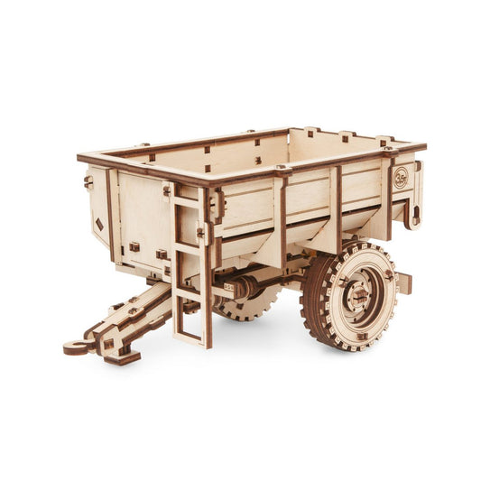 DIY houten mechanische puzzel tractor aanhanger, 20 x 11,6 x 11 cm