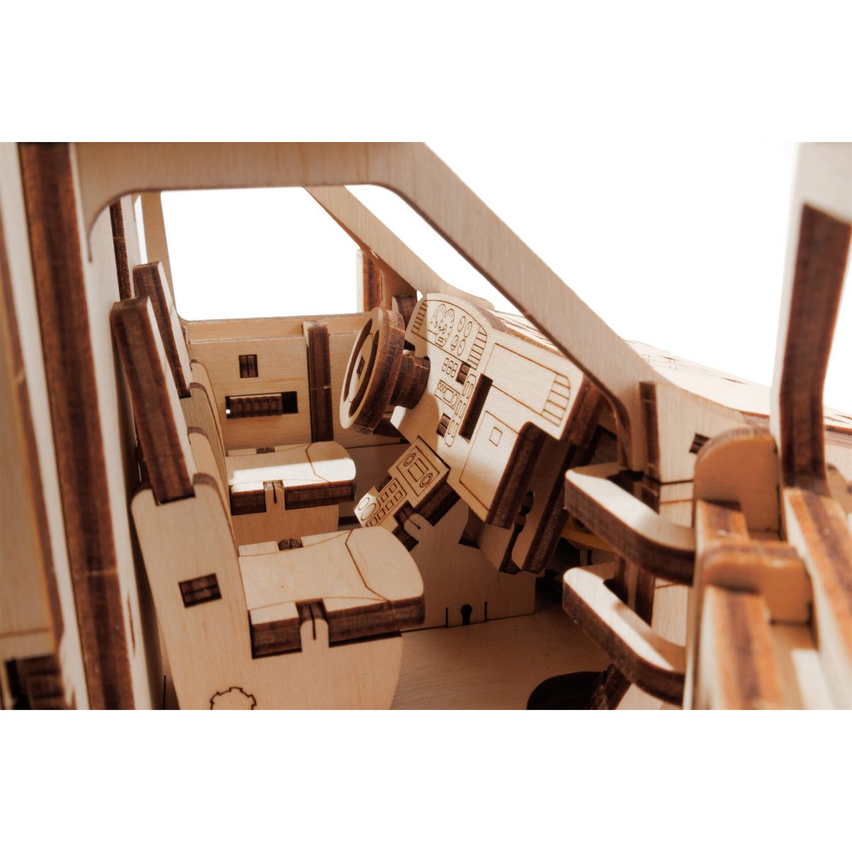 DIY houten mechanische puzzel ambulance, 29,5 x 12,9 x 12,4 cm