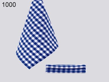 Blauw geblokte theedoek, 50 x 70 cm