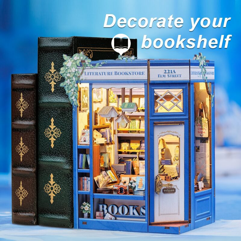 DIY book nook Literature Bookstore, 17 cm