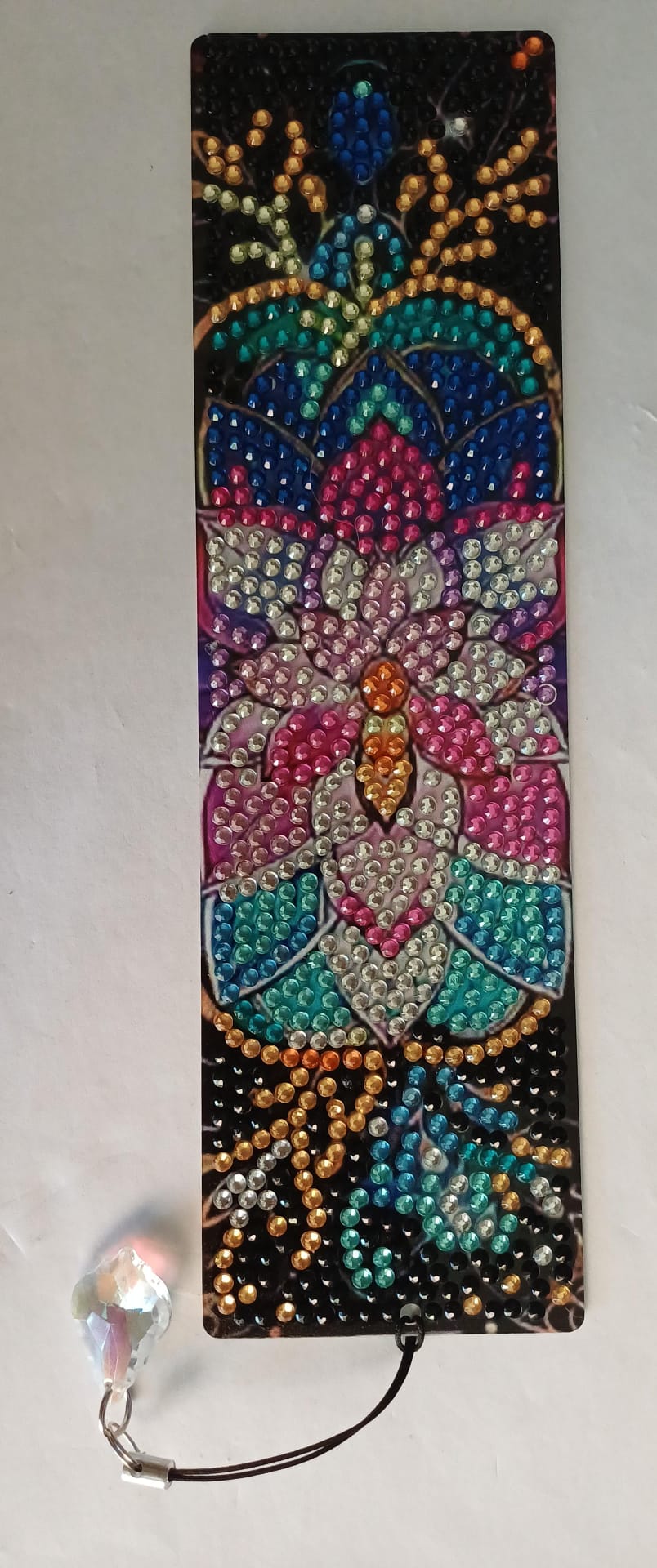 Mandala boekenlegger met strass steentjes en hanger, 5,5 × 19,5 cm