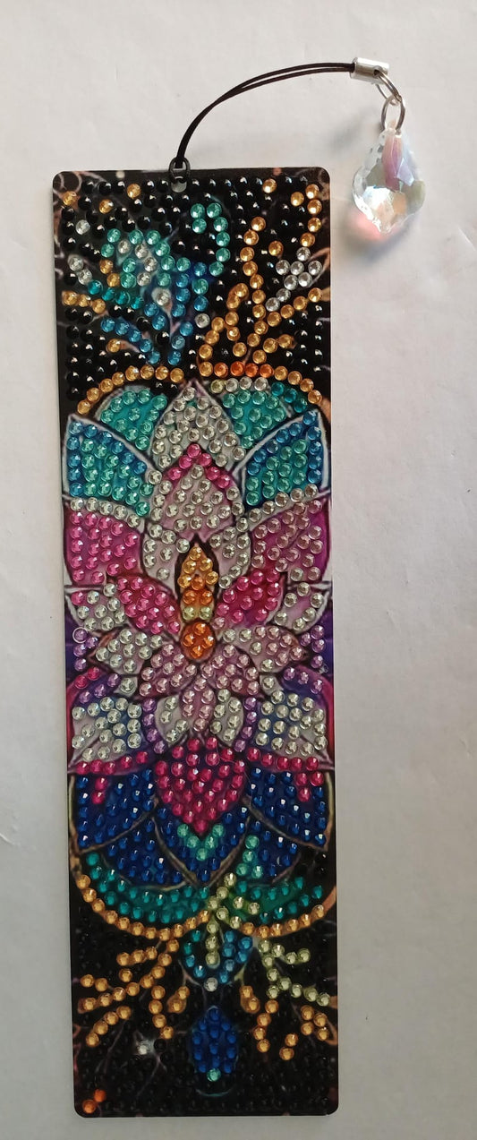 Mandala boekenlegger met strass steentjes en hanger, 5,5 × 19,5 cm