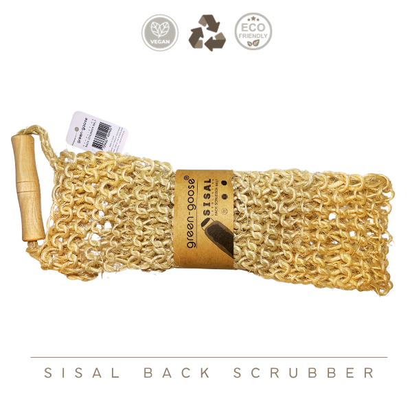 Sisal rugscrubber met bamboe handvat