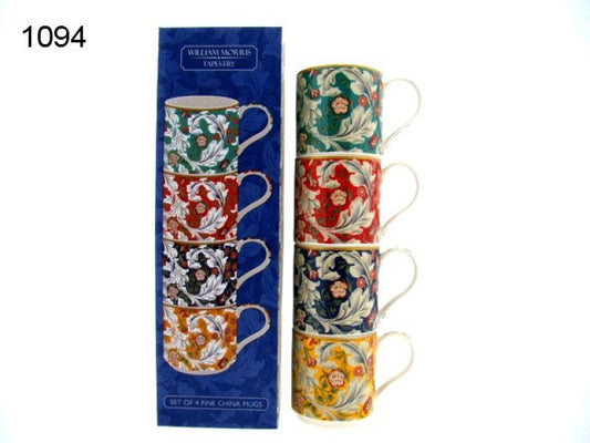 Bloem tapestry stapelmokken, 4 stuks
