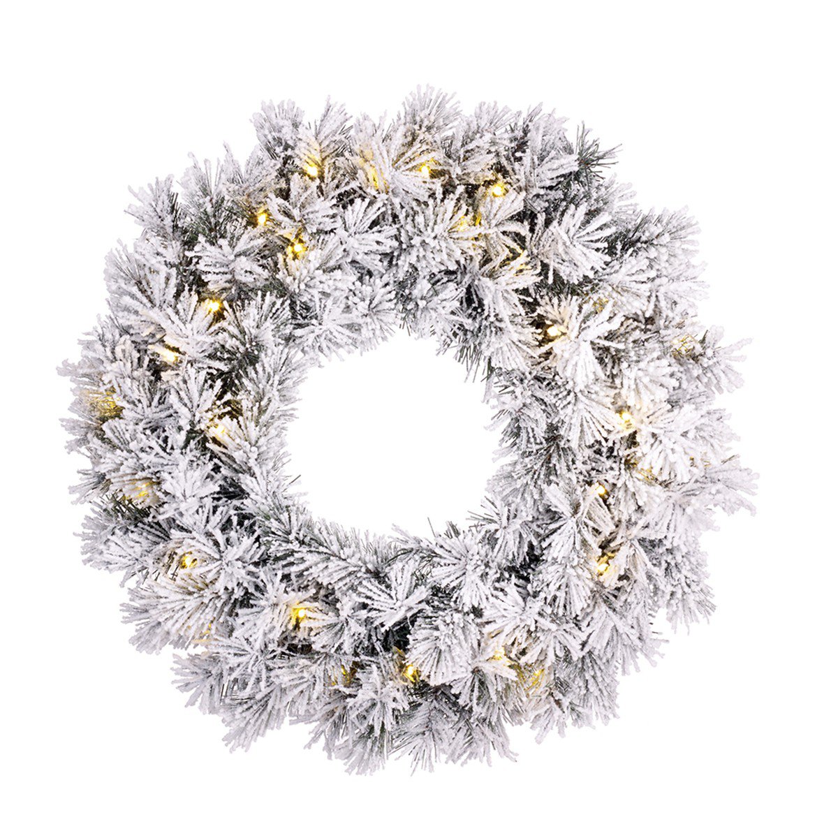 Dinsmore besneeuwde kerstkrans met verlichting, Ø 60 cm