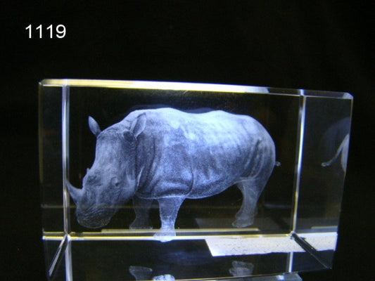 Neushoorn glasblokje