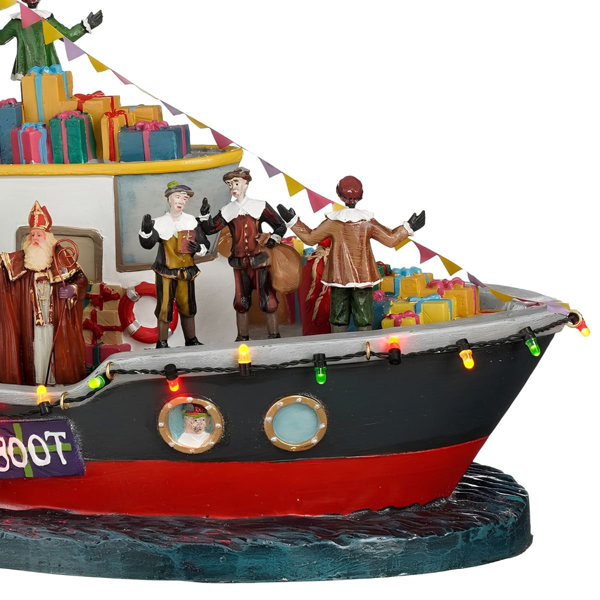 Sinterklaas pakjesboot met LED-verlichting, 32,5 × 17,5 × 19 cm