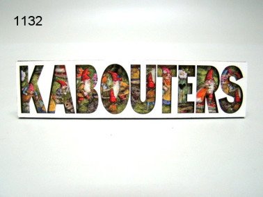 Kabouter lettermagneet, hout