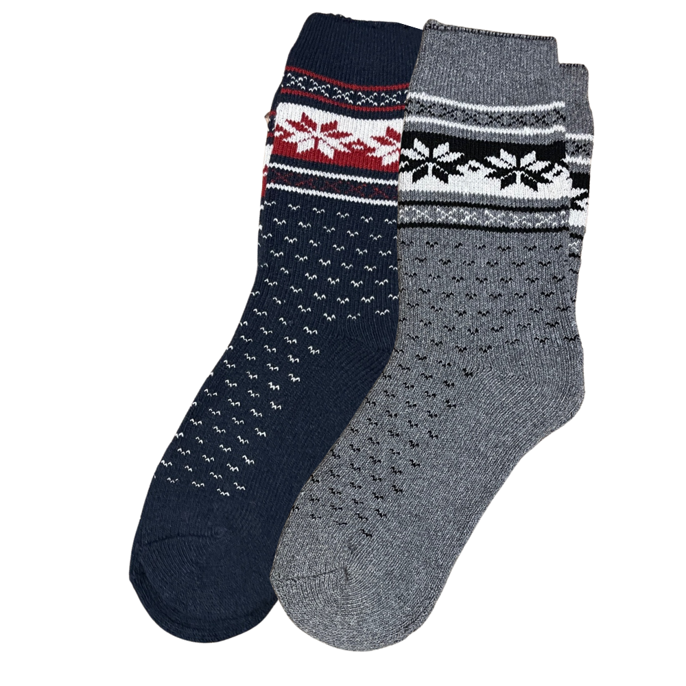 Alpacasokken met wintermotief, 2 paar 95% alpacawol