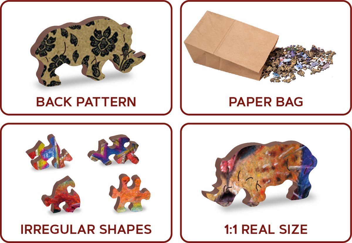 Mystic lion, houten legpuzzel 250 stukjes